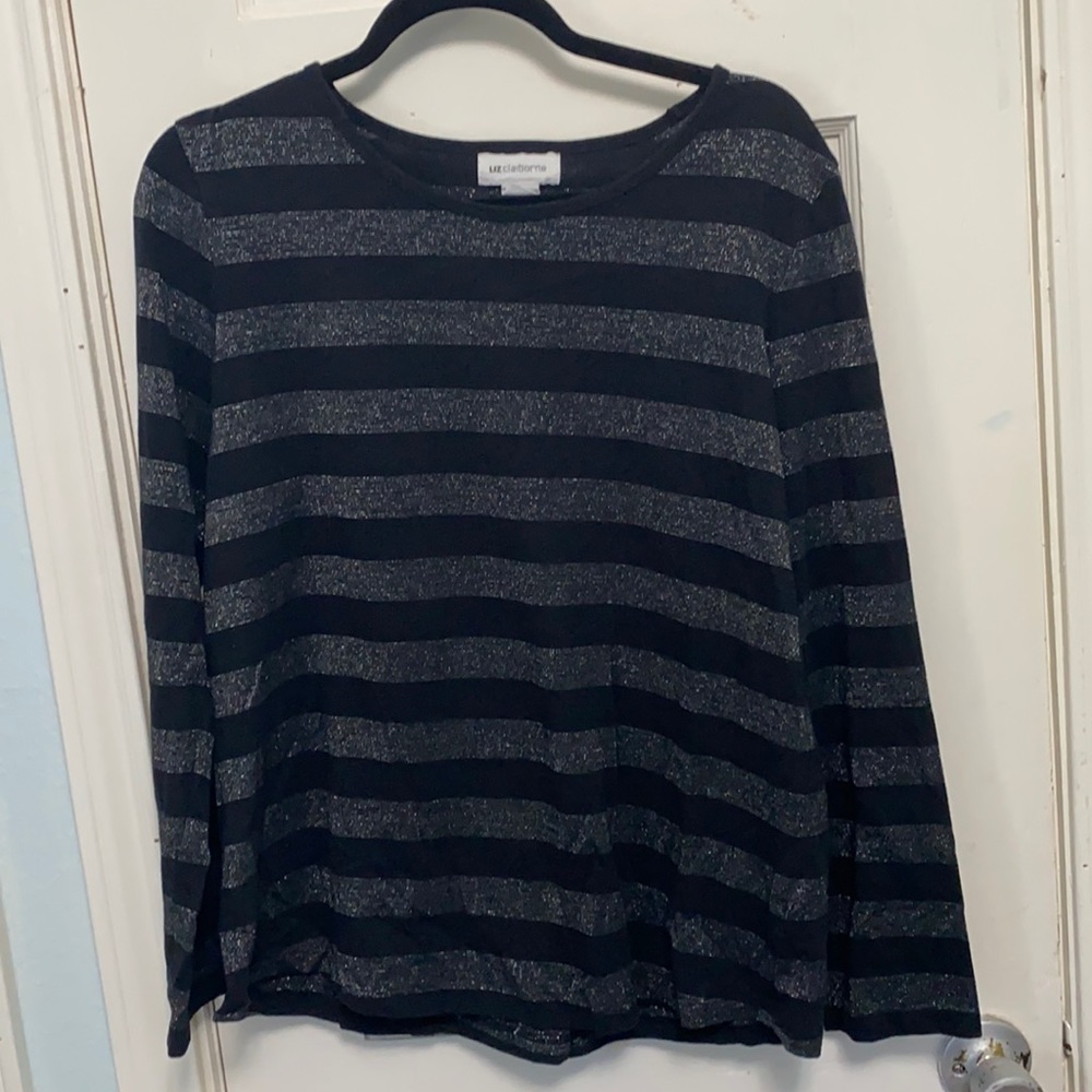 Glitter Stripes Long Sleeve blouse